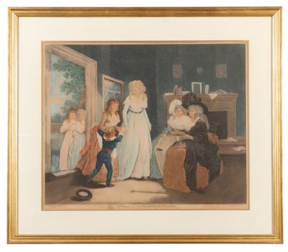 D'après G. MORLAND (1762-1804) A visit to the child at nurse - A visit to the boarding...