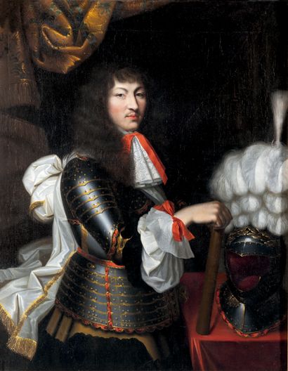 École française du XVIIe siècle, entourage de Nicolas MIGNARD Portrait of King Louis...