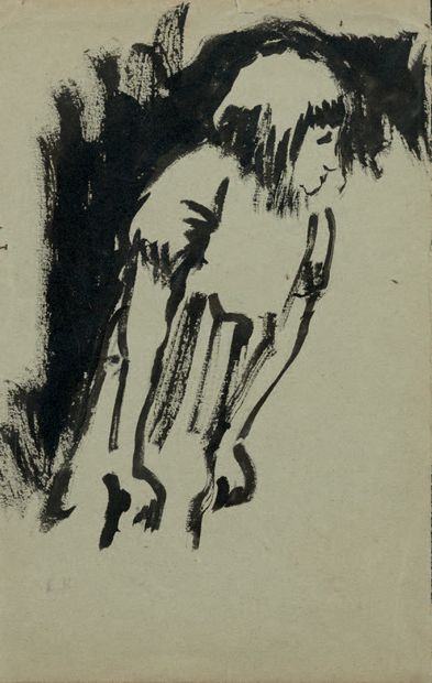 Edouard VUILLARD (1868-1940) Fillette debout
Dessin à l'encre au pinceau, porte le...