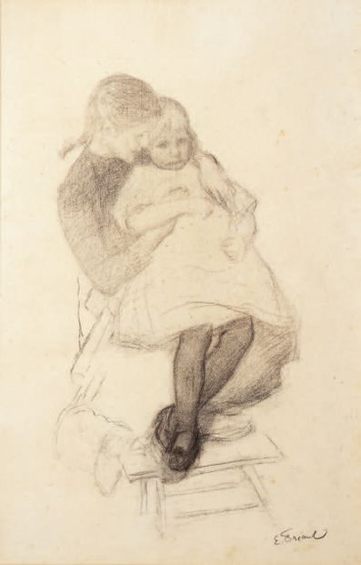 Émile FRIANT (1863-1932) Étude pour Chagrin d'enfant
Crayon sur papier signé en bas...
