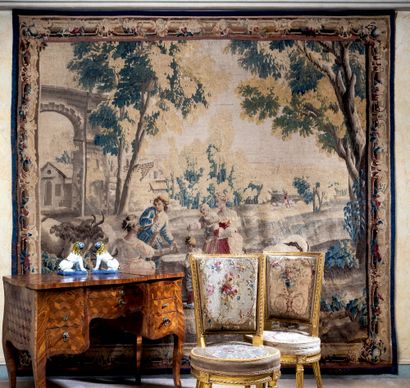 null The Merchant of forgetfulness
Tapestry from the Royal Aubusson Manufacture
18th...