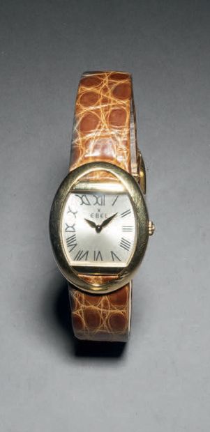 EBEL Bracelet-montre de dame, modèle « satya » en or 750°/°°
Boitier ovale ajouré....