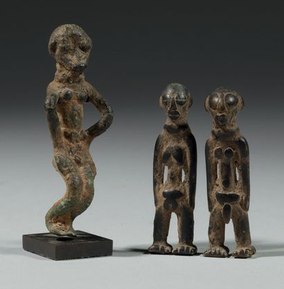 Trois statuettes en bronze, Côte d'Ivoire/Burkina...