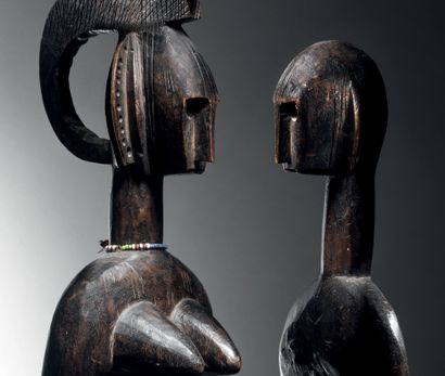 null Couple de statuette Bambara, Mali
Bois
H. 37 et 41 cm

Provenance :
- André...