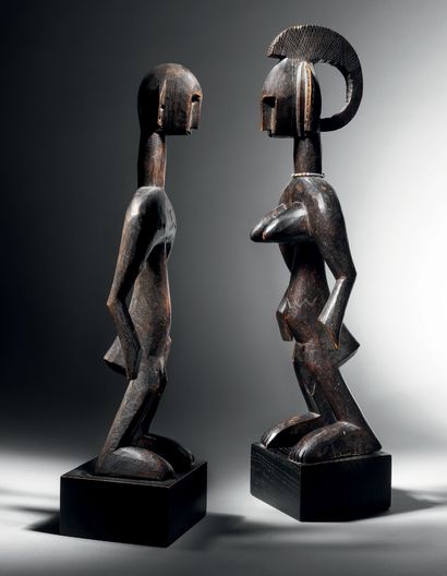 Couple de statuette Bambara, Mali
Bois
H....