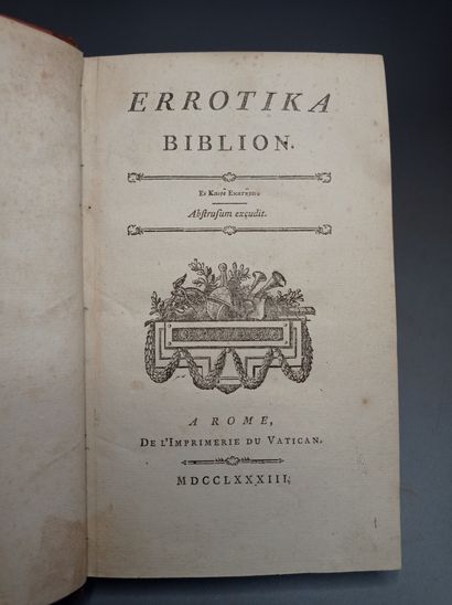 null CURIOSA. - [MIRABEAU (comte de)]. Errotika biblion. Rome, De l'Imprimerie du...