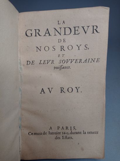 null [BIGNON (Jérôme). The Greatness of our Kings, and their sovereign power. Paris,...