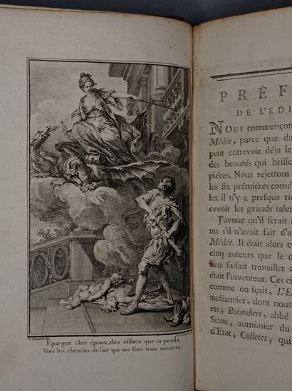 null CORNEILLE (Pierre). Théâtre. S.l., 1764. 12 volumes in-8, veau marbré, filet...