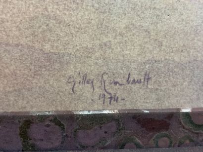 Gilles RIMBAULT (1945) Nu féminin à la tête coupée (1974)
Aquarelle sur papier, signée...