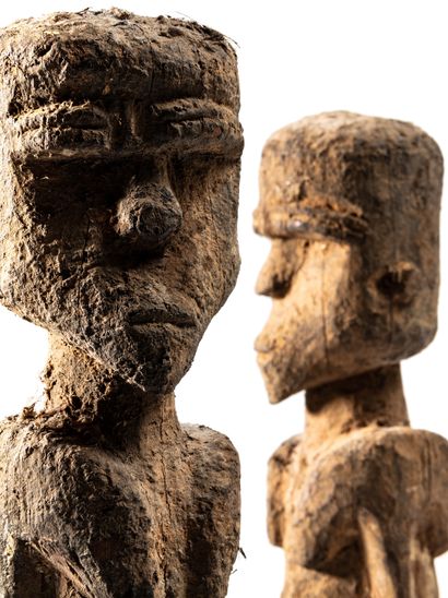 null Couple de statues Lobi,
Burkina Faso
Bois
H. 29 cm
Intéressant couple de statues...