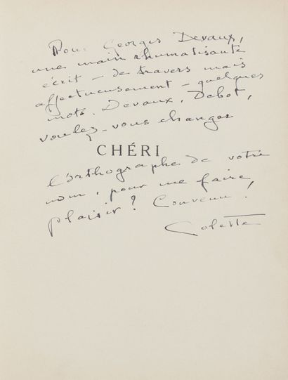 COLETTE Sidonie Gabrielle (1873-1954). Chéri, a l'emblème du secrétaire, Paris, 1941,...