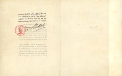 DANTON Georges Jacques (1759-1794). Texte de loi avec signature autographe, Paris,...