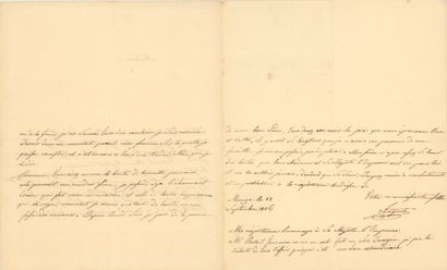 [BEAUHARNAIS]. BEAUHARNAIS Augusta-Amélie de. (1788-1851). Née Princesse de Bavière,...