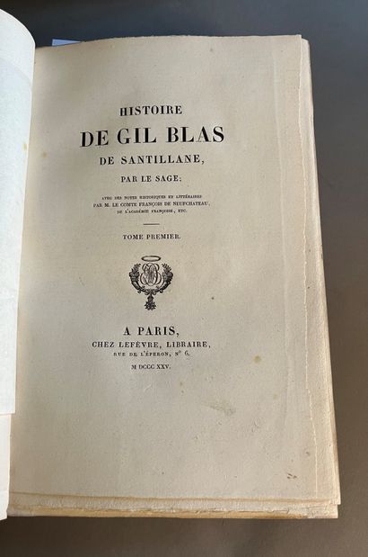 LE SAGE (Alain René). Histoire de Gil Blas de Santillane. Paris, Lefèvre, 1825. 3...