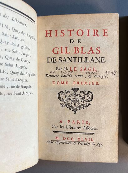 LE SAGE (Alain René). Histoire de Gil Blas de Santillane. Dernière édition revue...