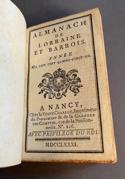 null ALMANACH de Lorraine et Barrois. Année 1781. Nancy, Veuve Charlot, 1781. Petit...