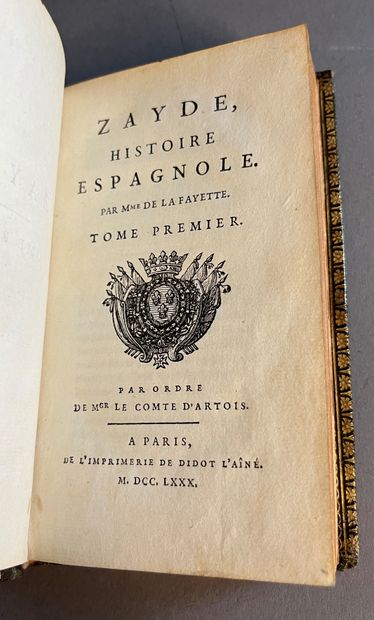 LA FAYETTE (Madame de). Zayde, histoire espagnole. Paris, De l'Imprimerie de Didot...