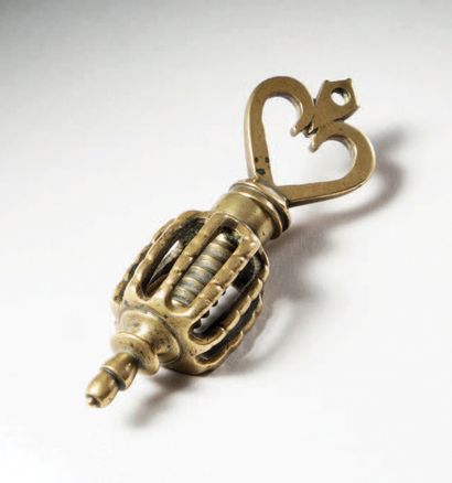 null Bronze nutcracker, heart-shaped ring and openwork cage.
France or England, 17th...