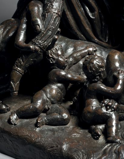 null FIGURES ALLÉGORIQUES DU NIL ET DU TIBRE
École française vers I7I5
Paire de bronzes...