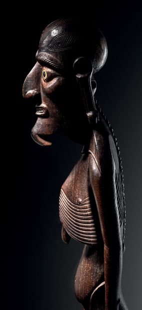 null KAVAKAVA
Statue Moai Kavakava
Ile de Pâques, Polynésie
Bois à belle patine brun-rouge
H....