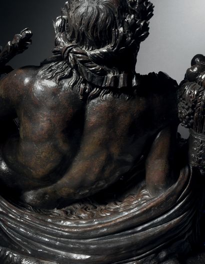 null FIGURES ALLÉGORIQUES DU NIL ET DU TIBRE
École française vers I7I5
Paire de bronzes...