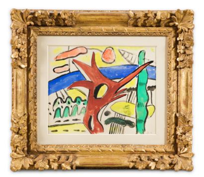 Fernand LÉGER (1881-1955) Composition
Aquarelle gouachée, signée des initiales en...