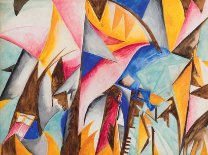 Attribué à Michel LARIONOV (1881-1964) Composition
Aquarelle, annotée au verso du...