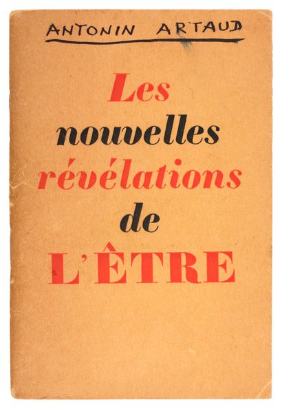 ARTAUD Antonin LES NOUVELLES RÉVÉLATIONS DE L'ÊTRE. Paris, Denoël, 1937. In-16, agrafé.
Édition... Gazette Drouot