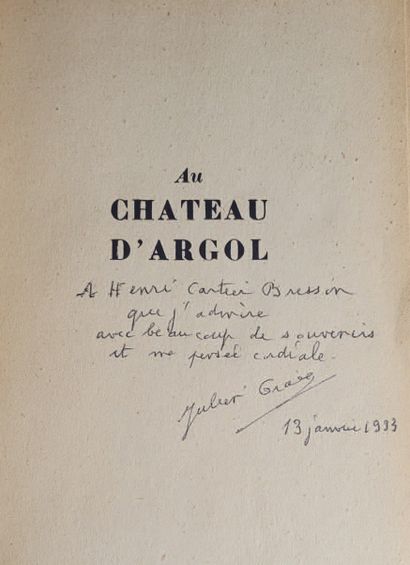 GRACQ Julien AU CHATEAU D'ARGOL. Paris, José Corti, [1938]. Petit in-8, couverture...
