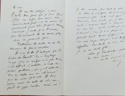 FLAUBERT Gustave Lettre autographe signée à Louise Colet. 9 décembre 1853. 3 pages...