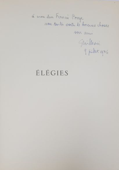 DUBUFFET Jean - GUILLEVIC Eugène Élégies. Le Point du Jour, 1946. In-4, broché.
Édition...