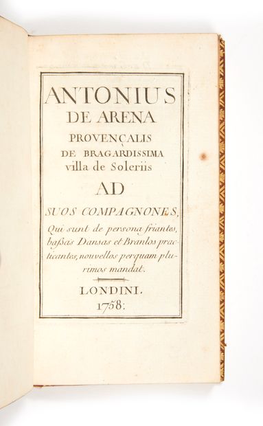ARENA, Antonius de Antonius de Arena Provençalis de Bragardissima villa de Soleriis...