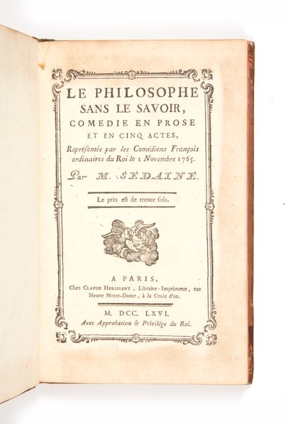 SEDAINE, Michel-Jean Le Philosophe sans le savoir, comédie en prose et en cinq actes
Paris,...