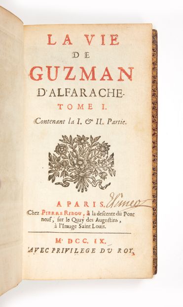 [ALEMÁN, Mateo] La Vie de Guzman d'Alfarache
Paris, Pierre Ribou, 1709
RARE ÉDITION...