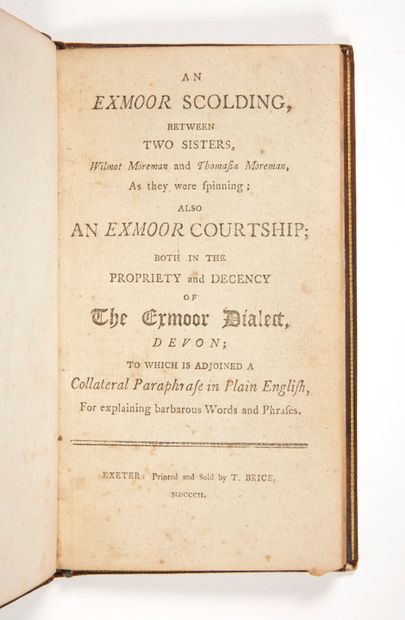 [LOCK, Peter] An Exmoor Scolding, between two sisters, Wilmot Moreman and Thomasia...