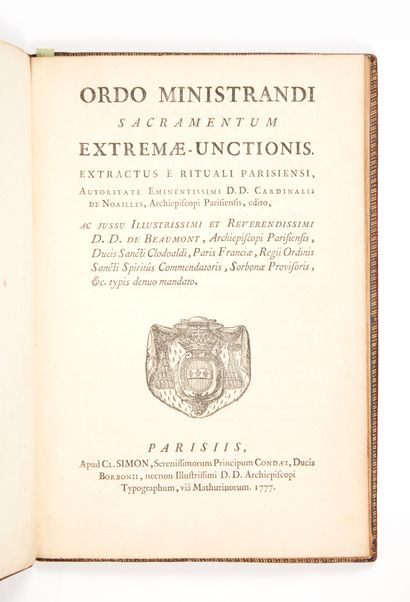null Ordo ministrandi sacramentum extremæ-unctionis. Extractus e rituali parisiensi,...