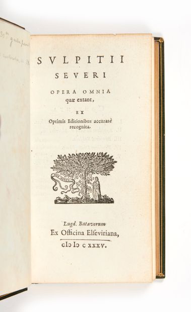 SULPICE SÉVÈRE Opera omnia quæ extant, ex Optimis Editionibus accuratè recognita
Leyde,...