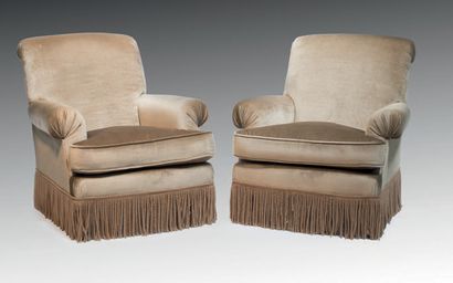 Pair of comfortable armchairs covered with...