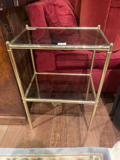 null Gold plated metal bathroom furniture and accessories including a pedestal, two...