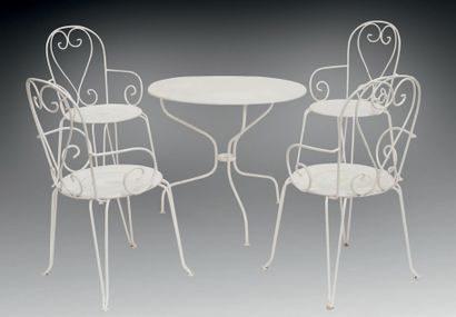 Wrought iron garden furniture lacquered white
The...