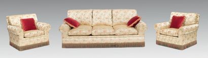 Three-seater sofa and a pair of armchairs...
