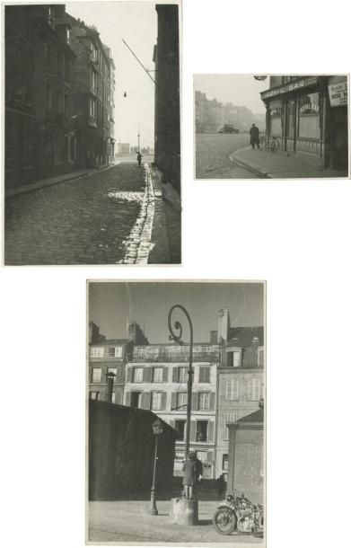 ALEXANDRE TRAUNER (1906-1993) Repérages dans les rues, vitrines Le Havre, 1938 Quatre...