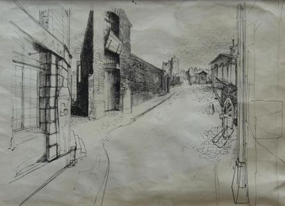 ALEXANDRE TRAUNER (1906-1993) Les Barrières de Paris ou la Rue Rouge Gorge. Les Enfants...