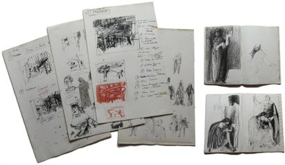 ALEXANDRE TRAUNER (1906-1993) Kean. Album de 23 pages de dessins originaux. 1953;...