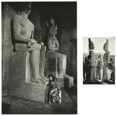DAVID SEYMOUR (1911-1956) Décor de statues monumentales La Terre des Pharaons (Howard...