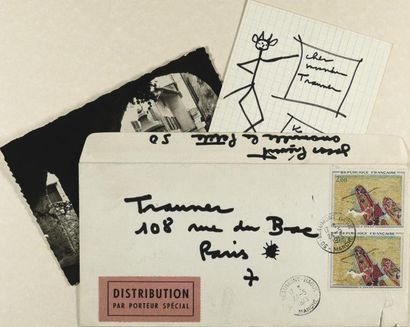 JACQUES PRÉVERT (1900-1977) Billet autographe signé à Alexandre Trauner. Omonville-la-Petite,...