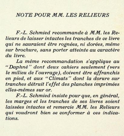 CANTIQUE DES CANTIQUES (Le) Traduction de Ernest Renan. Paris, F.-L. Schmied Peintre-Graveur-Imprimeur,...