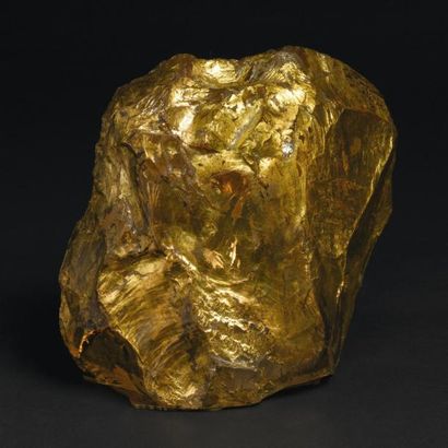ANDRÉ GROULT (1884-1967) Lampe d'ambiance à gros bloc de cristal de roche recouvert...