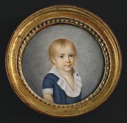 FERDINAND MACHERA (DOLE, 27 MARS 1776 - LYON, 23 MARS 1843) Portrait d'un jeune garçon...