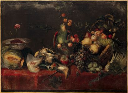 Ecole FLAMANDE du XVIIème siècle, suiveur de Frans SNYDERS Perroquet sur une branche...